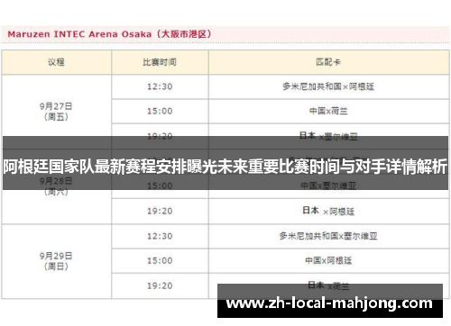 阿根廷国家队最新赛程安排曝光未来重要比赛时间与对手详情解析